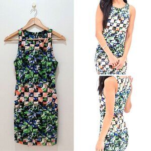 NWT Forever 21 bodycon floral scuba knit women's dress， Size S